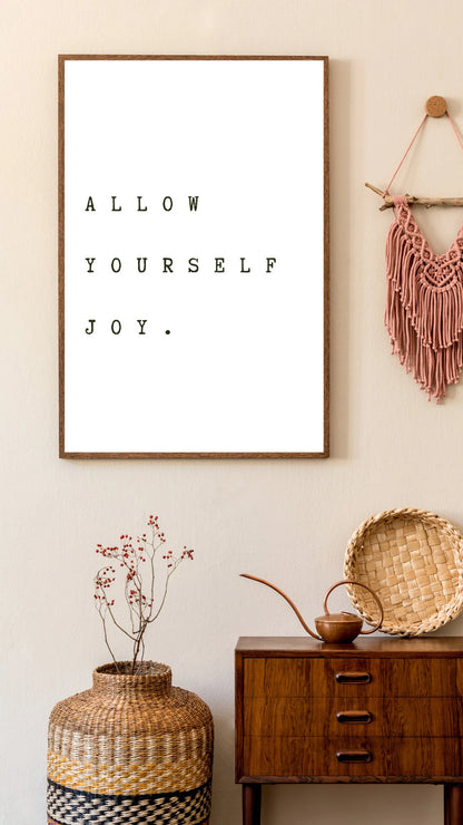 Allow Yourself Joy Minimal Aesthetic Digital Poster