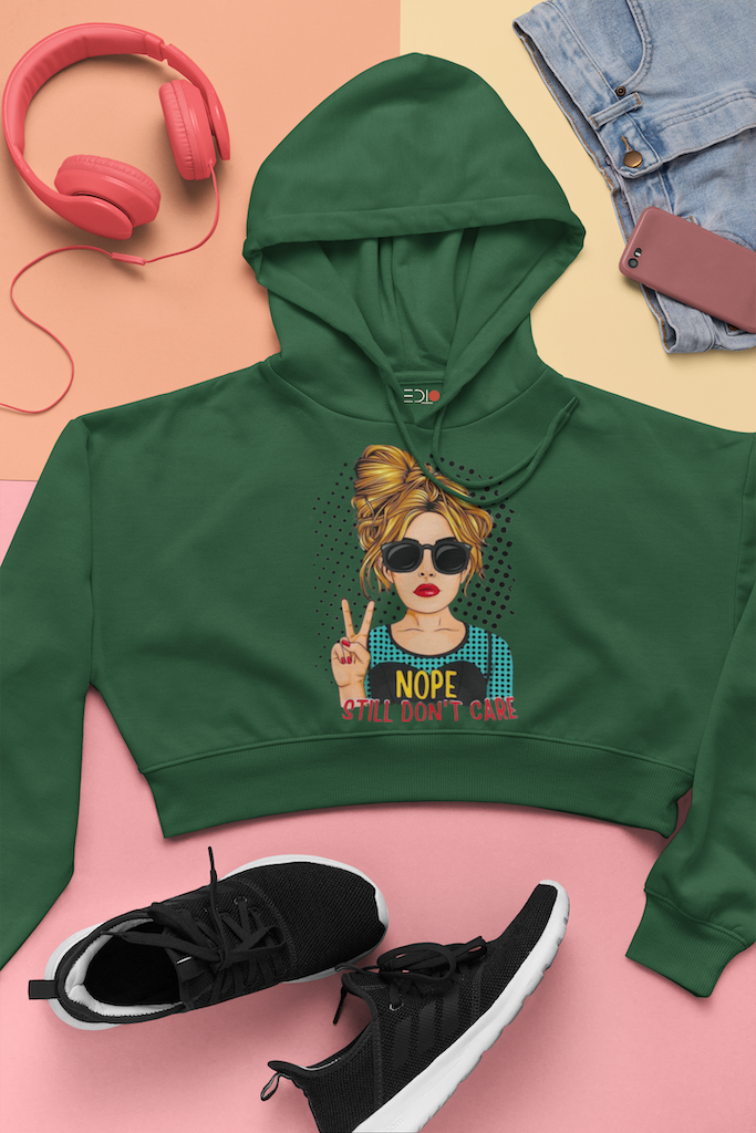 Nope Still Don't Care Cropped Hoodie