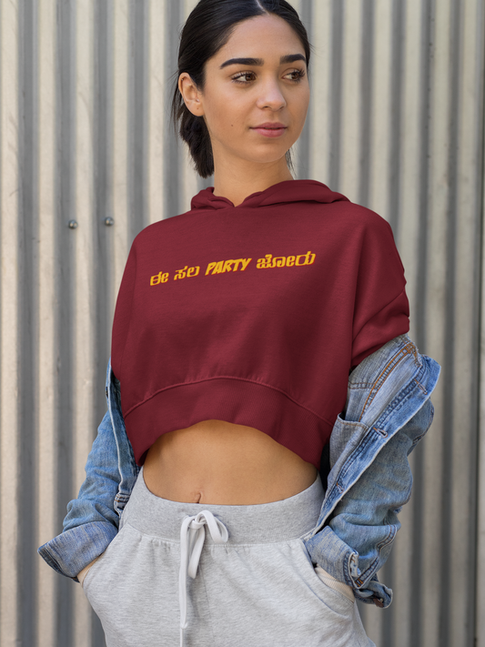 Ee Sala Party Joru Crop Hoodie