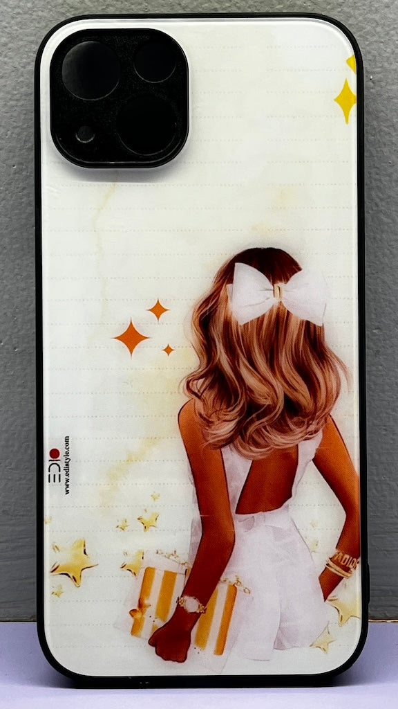 Ribbon Girl iPhone Glass Case