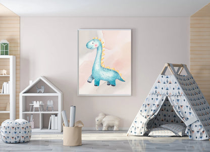 Roar into Adventure: A Dynamic Duo of Cute Dino Digital Posters for Your Little Explorer's Bedroom!