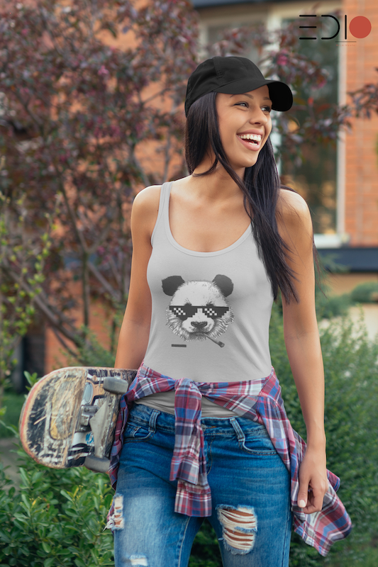 Smoking Panda Women's Tank Top