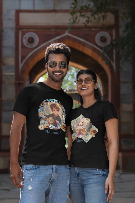 Adventure Awaits Couple's T-Shirt (Pack of 2)