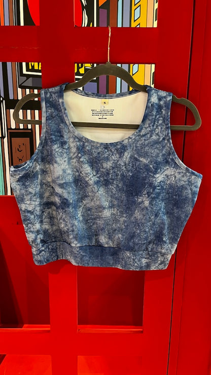 Denim Print Soft Sports Bra