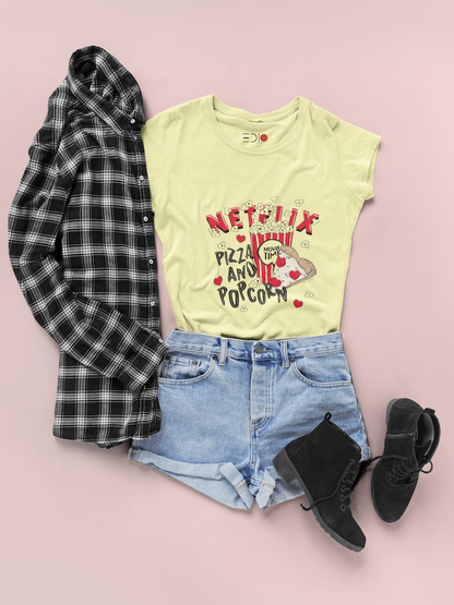 Netflix, Pizza n Popcorn Women's T-Shirt