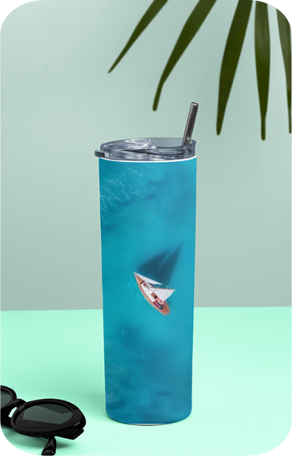 Not All Who Wander Are Lost - Tumbler Bottle with Steel Straw