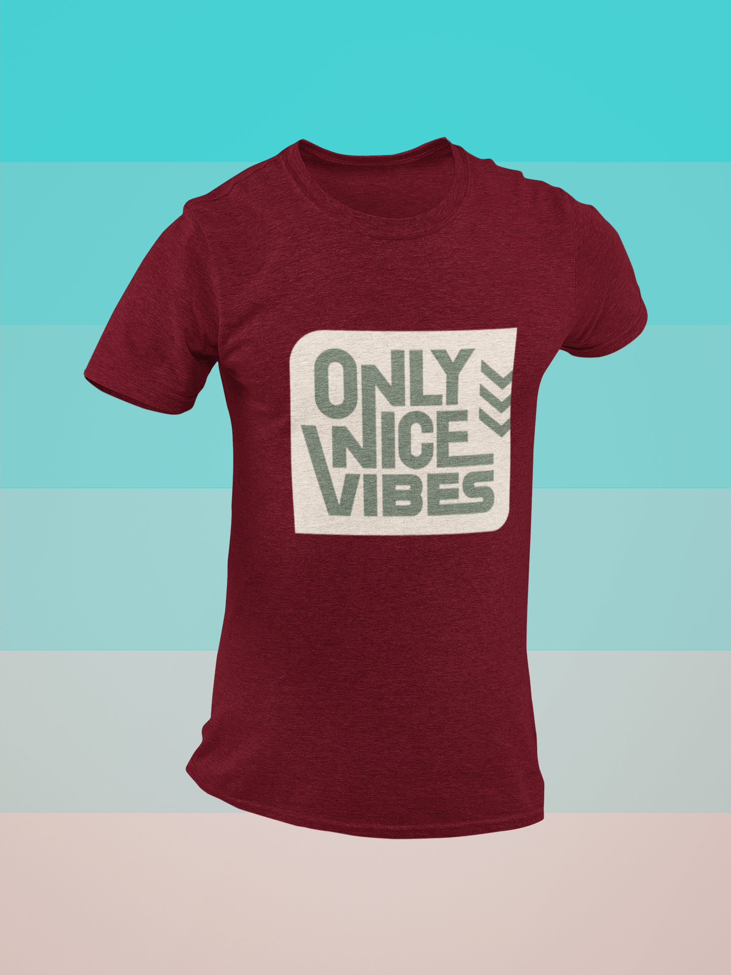 Only Nice Vibes Half-Sleeve Round Neck