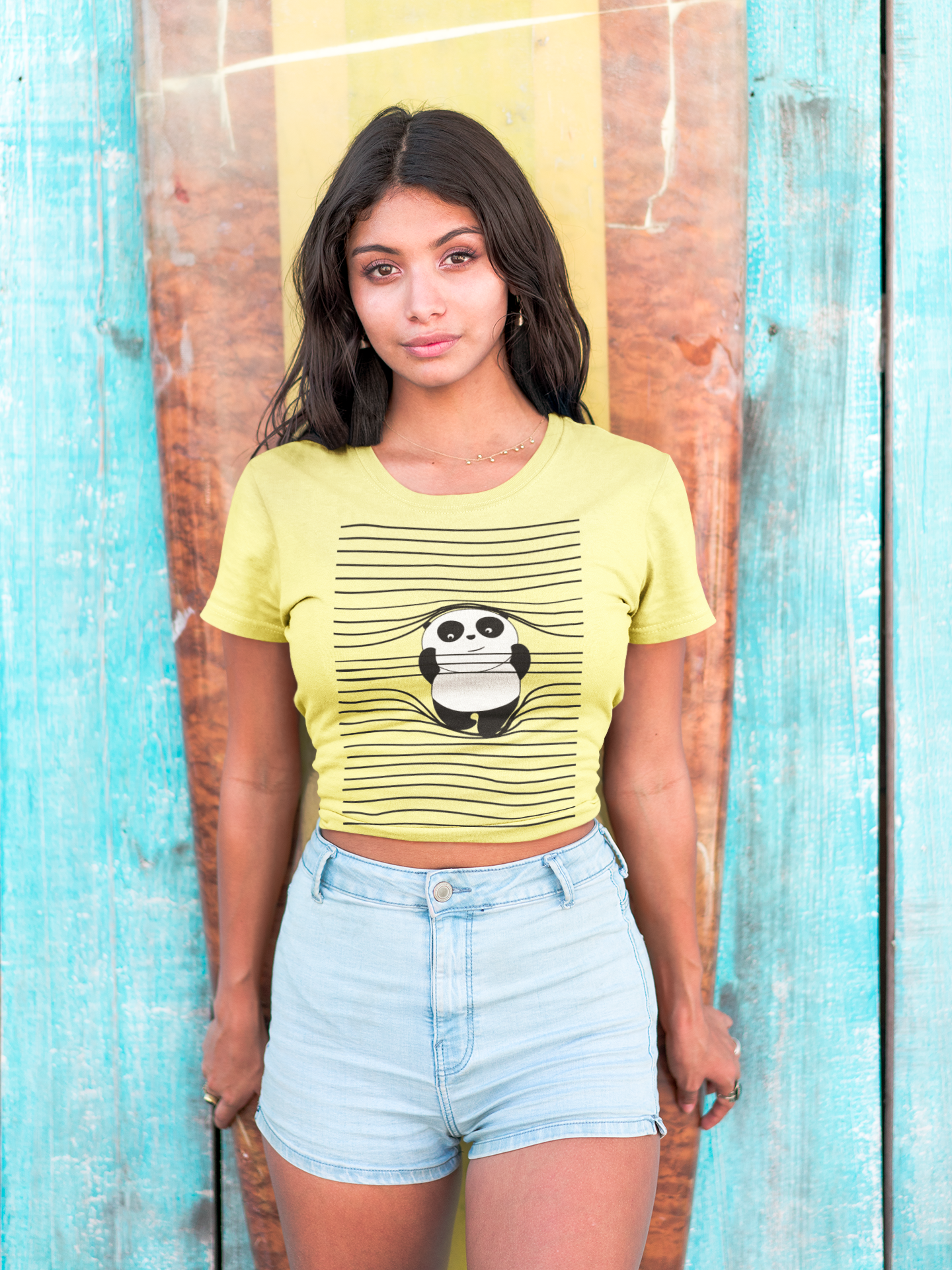 Peeking Panda Crop Top