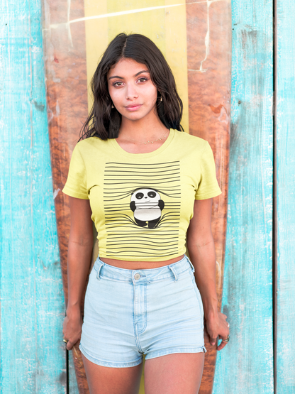 Peeking Panda Crop Top