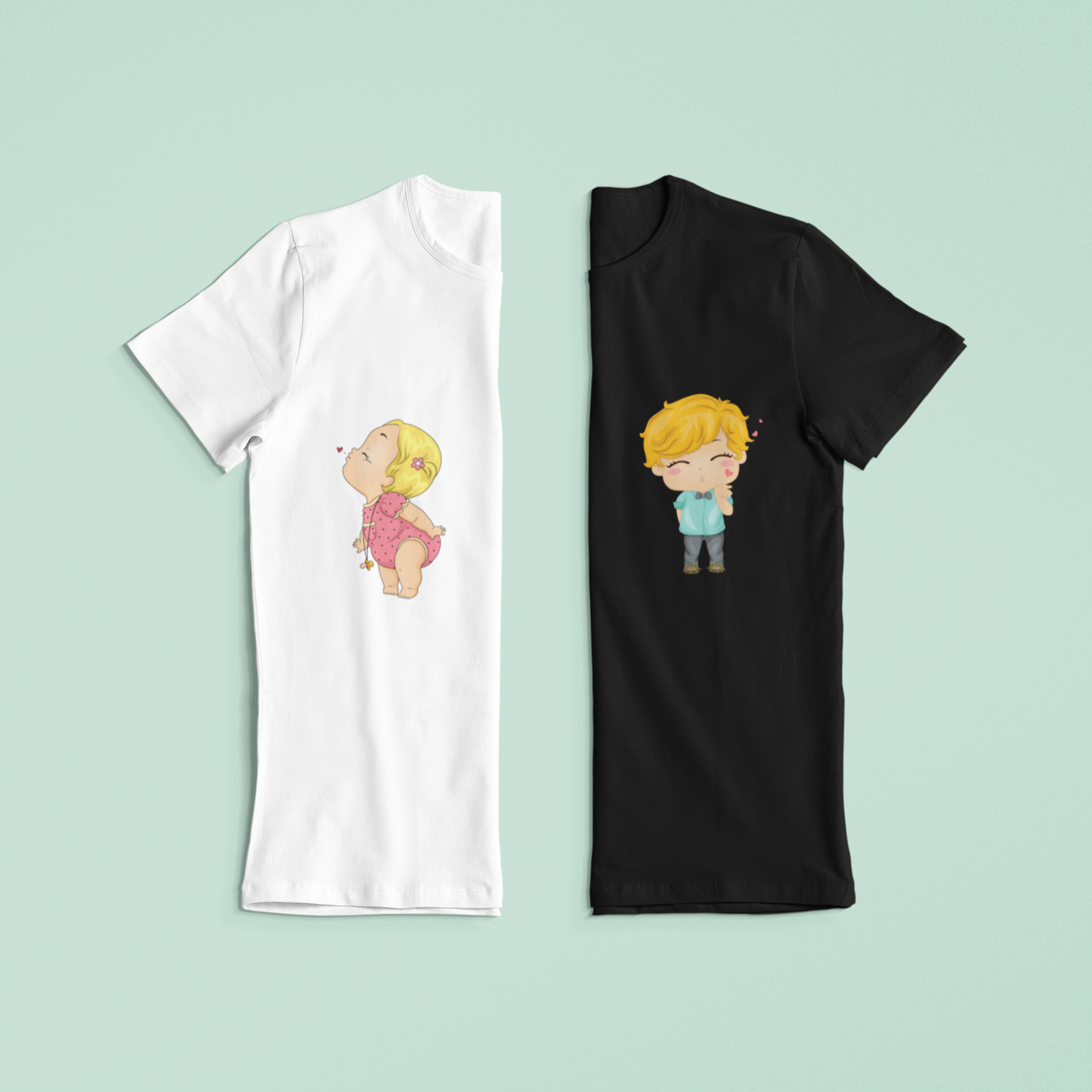 Cute Kisses Couple's T-Shirt (Pack of 2)