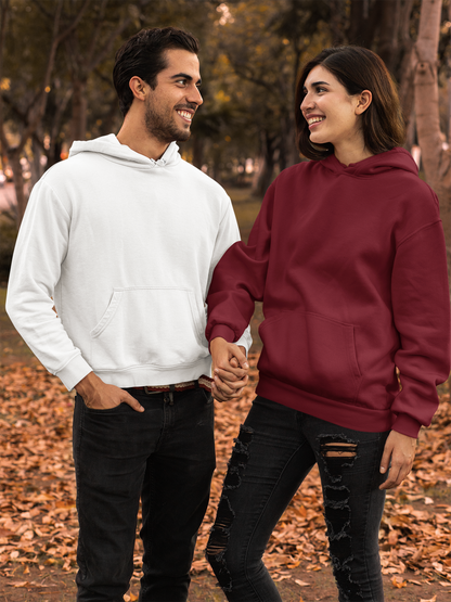 Plain Unisex Relaxed Fit Hoodie