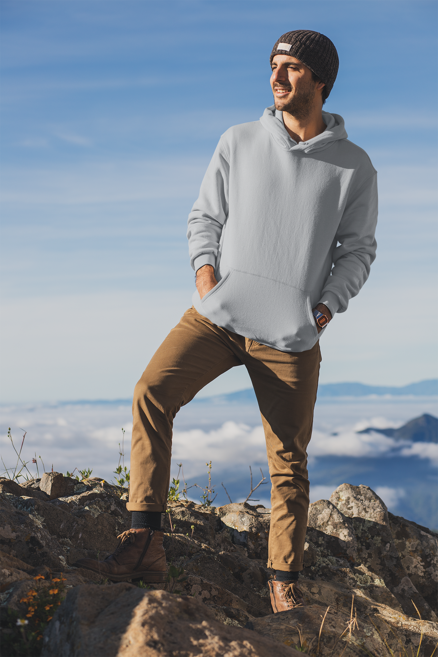 Plain Unisex Relaxed Fit Hoodie