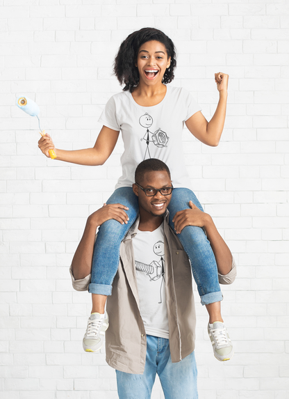 Funny Cork Screw Couple's T-Shirt (Pack of 2)